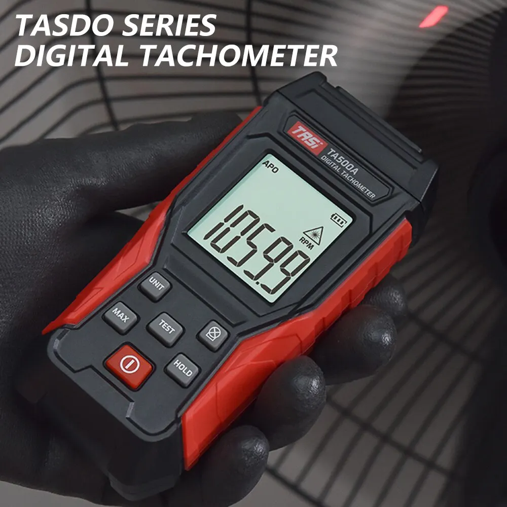 Laser Tachometer A500C Digital Laser Tachometer 3~100000RPM Rang Rpm Meter 2-in-1 Contact/Non-contact Tacometro Backlight Unit Switch Speedomet