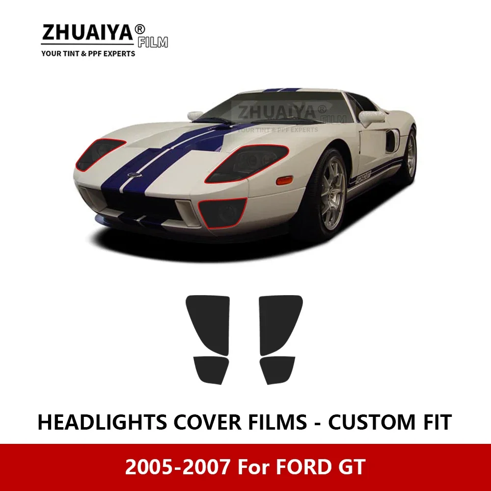 

Для FORD GT 2005-2007 Автомобильная внешняя фара с защитой от царапин PPF предварительно отрезанная Защитная пленка для ремонта автомобильные наклейки аксессуары
