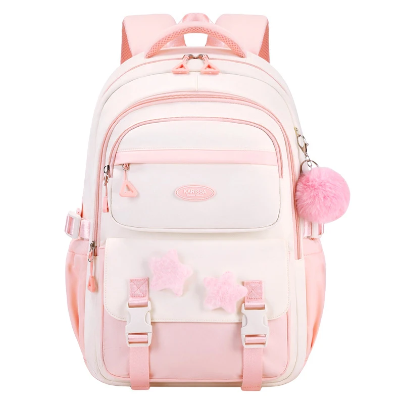 Cute Girls School Backpack Pink Kawaii Student Bookbag Lightweight Multi Pocket Rucksack For Teen Girls 1
