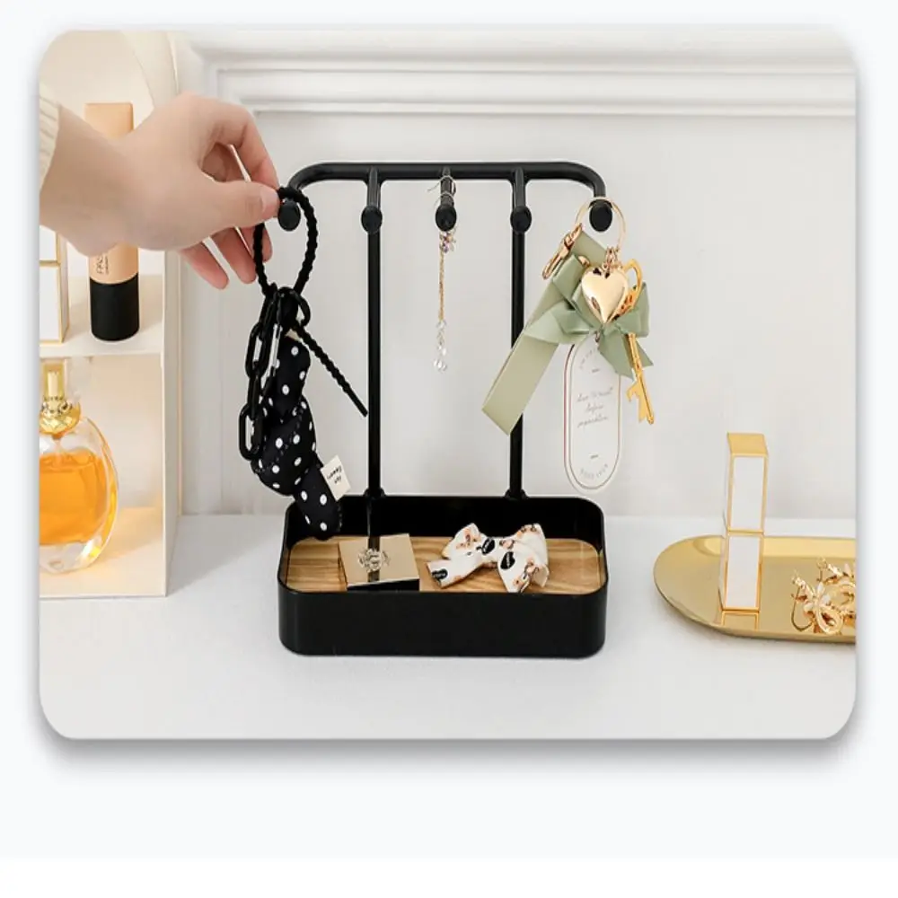 

Wooden Jewelry Storage Rack Creative PP with Storage Box Base Earrings Display Rack Jewelry Holder Girls