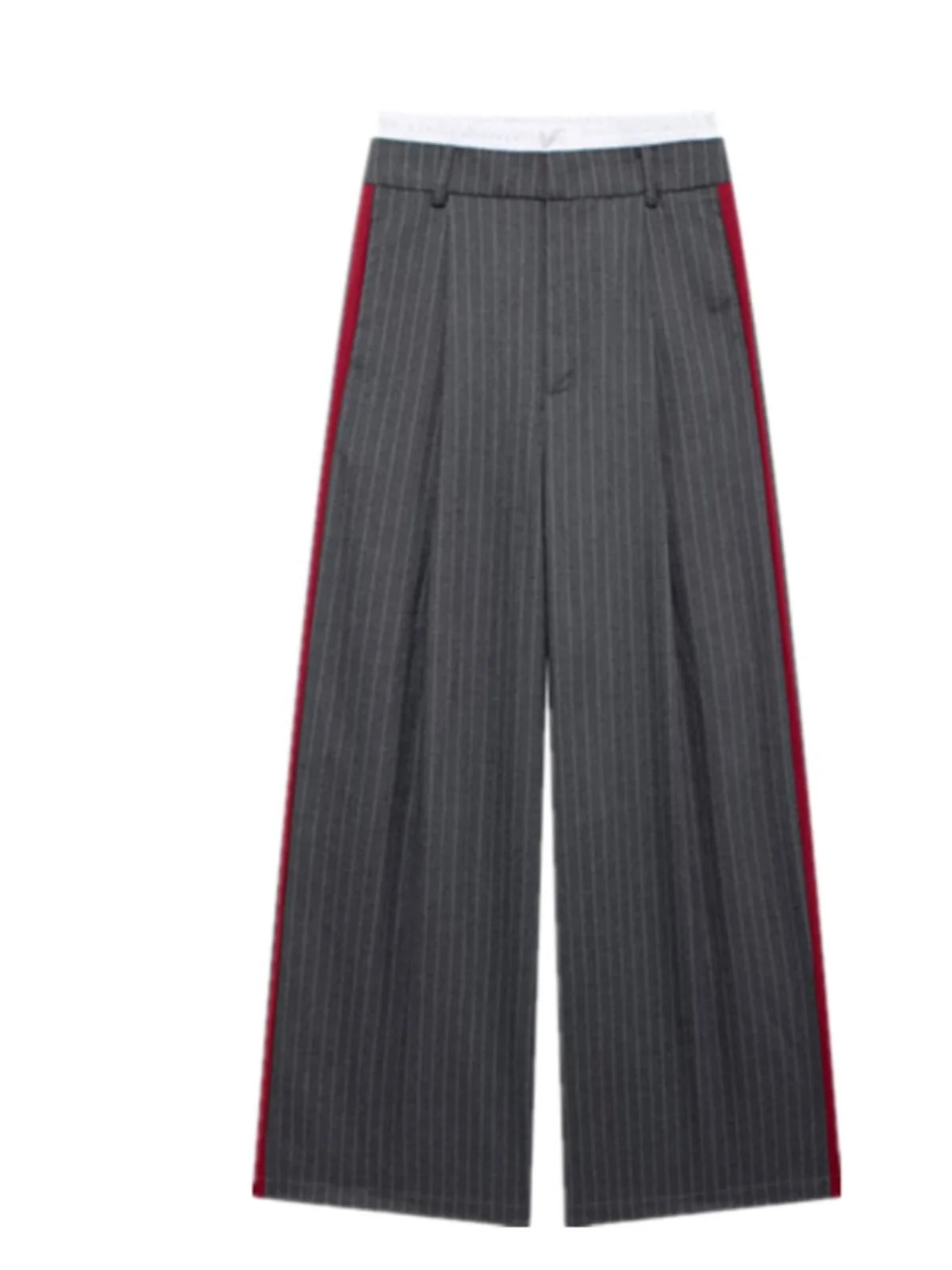 High Waist Wide Leg Pants Women's Street Sle Color Blo Striped Loose Fit Trousers Vintage Long Pants Casual Faion