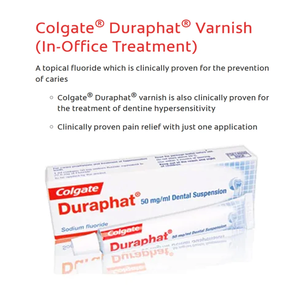 Colgate Duraphat Varnish Inoffice Treatment 22600 Ppm Dental Suspension Liquid Fluoride