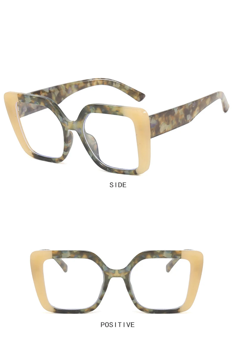GM LUMIAS Übergroße quadratische Brille, 2025, neue Vintage-Brille mit mehrfarbigem Rand, Damenbrille, modisches Design, nicht verschreibungspflichtige optische Rahmen – Detail 6
