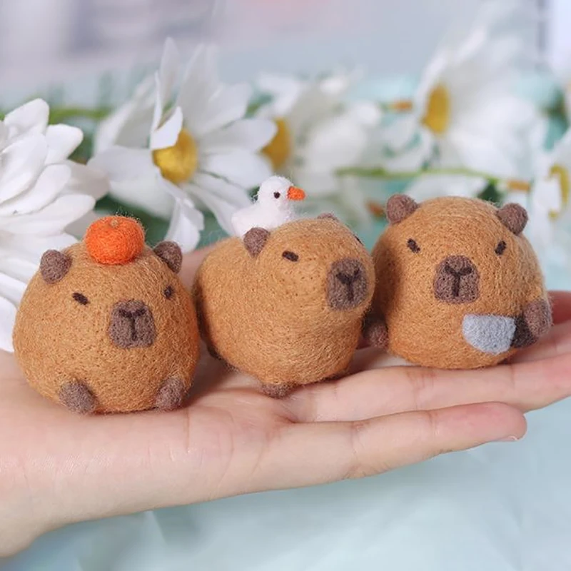 1PC Cute Animal Capybara Wool Kit DIY Desktop Decorations