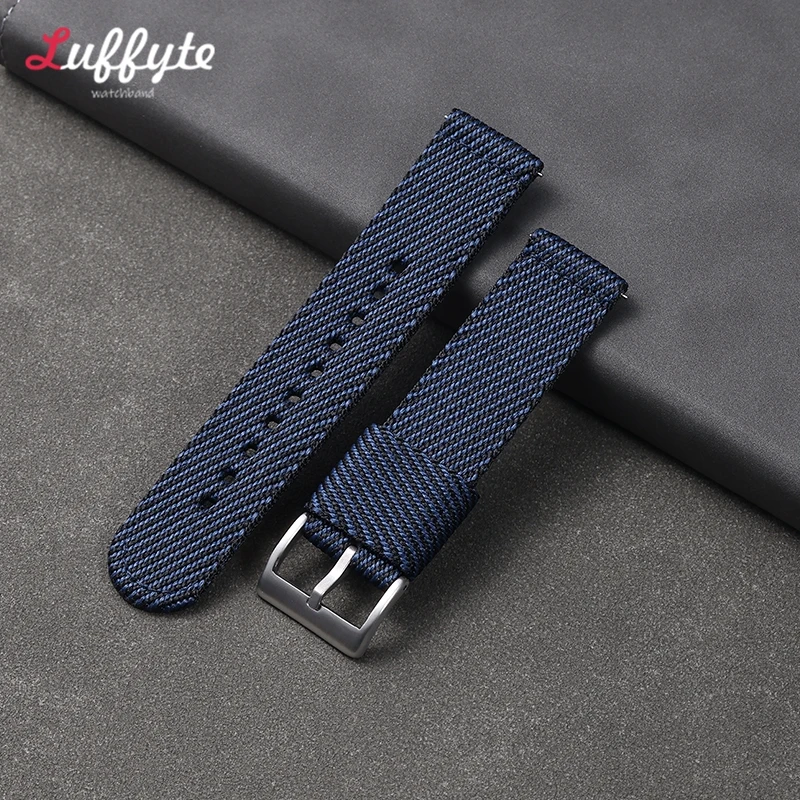 Durable Nylon Canvas Watch Band with Stainless Steel Buckle - Quick Release