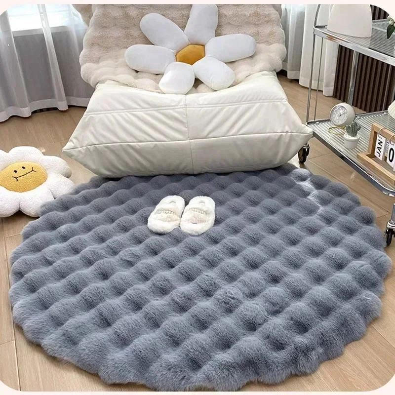 Super Soft Plush Round Rug,fluffy Carpets for Living Room Home Decor,Bedroom Bedside Mat,Non Slip Shaggy Area Rug Kids Room Mats