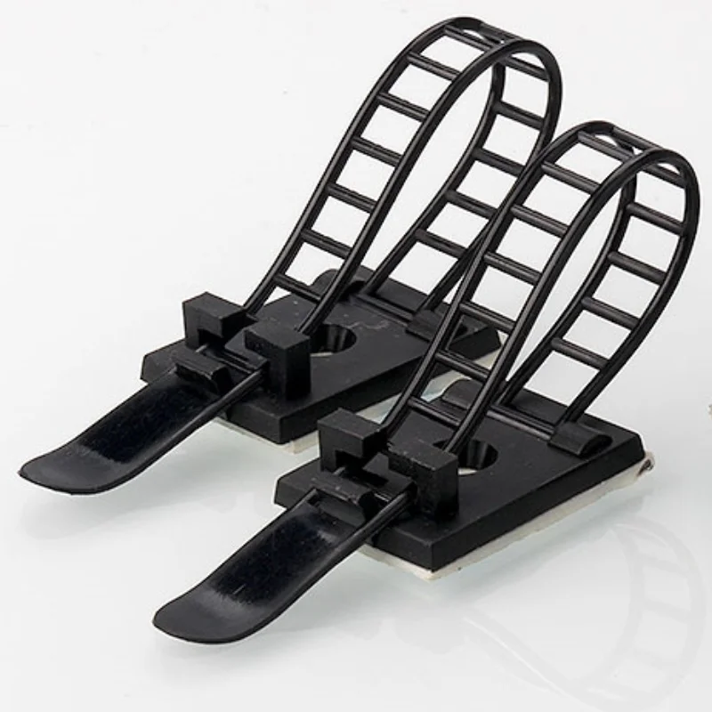 조절식 나일론 케이블 스트랩 타이 와이어 클램프, 접착 케이블 정리함 클립, 20 개