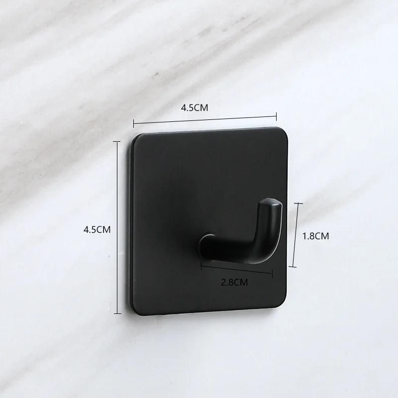 2PCS 304 Stainless Steel Single Hook Adhesive Hook Creative Hook No Punching Wall Metal Traceless Clothes Hook 6