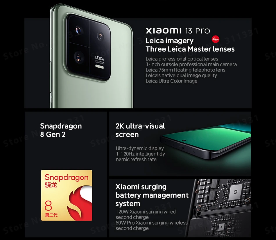 Xiaomi-Smartphone mi 13 pro,グローバルROM,128GB/256GB/512GB 