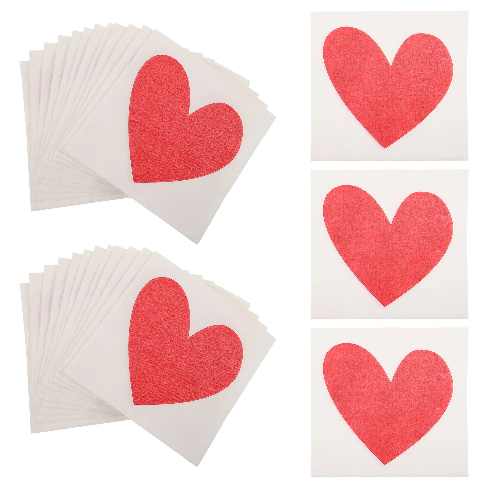 40 Pcs Wedding Dinner Napkins Disposable Party Paper Towels Heart Pattern Elegant Design Absorbent Quality Essential Event