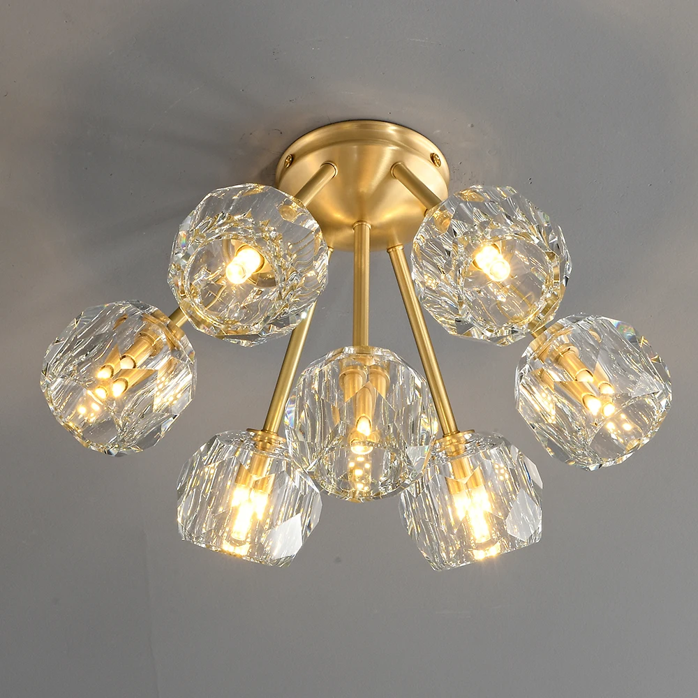 

Ceiling Lamps for Living Room Farmhouse Ceiling Lamp Modern Dining Room Bedrooms Led Copper & Crystal Covers Shades G9 Corridor