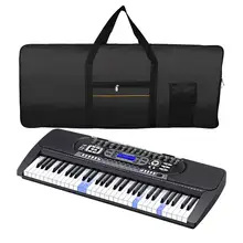 

61 Keys Electronic Keyboard Pocket Bag Professional Electric Piano Organ Padded Storage Case Portable Oxford Holder Piano Decal