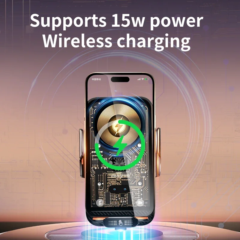 Phone Holder Car Phone Holder 66W Wireless Charger Mobile Phone Holder Intelligent Infrared Air Vent Clip for iPhone Samsung Xiaomi Universal