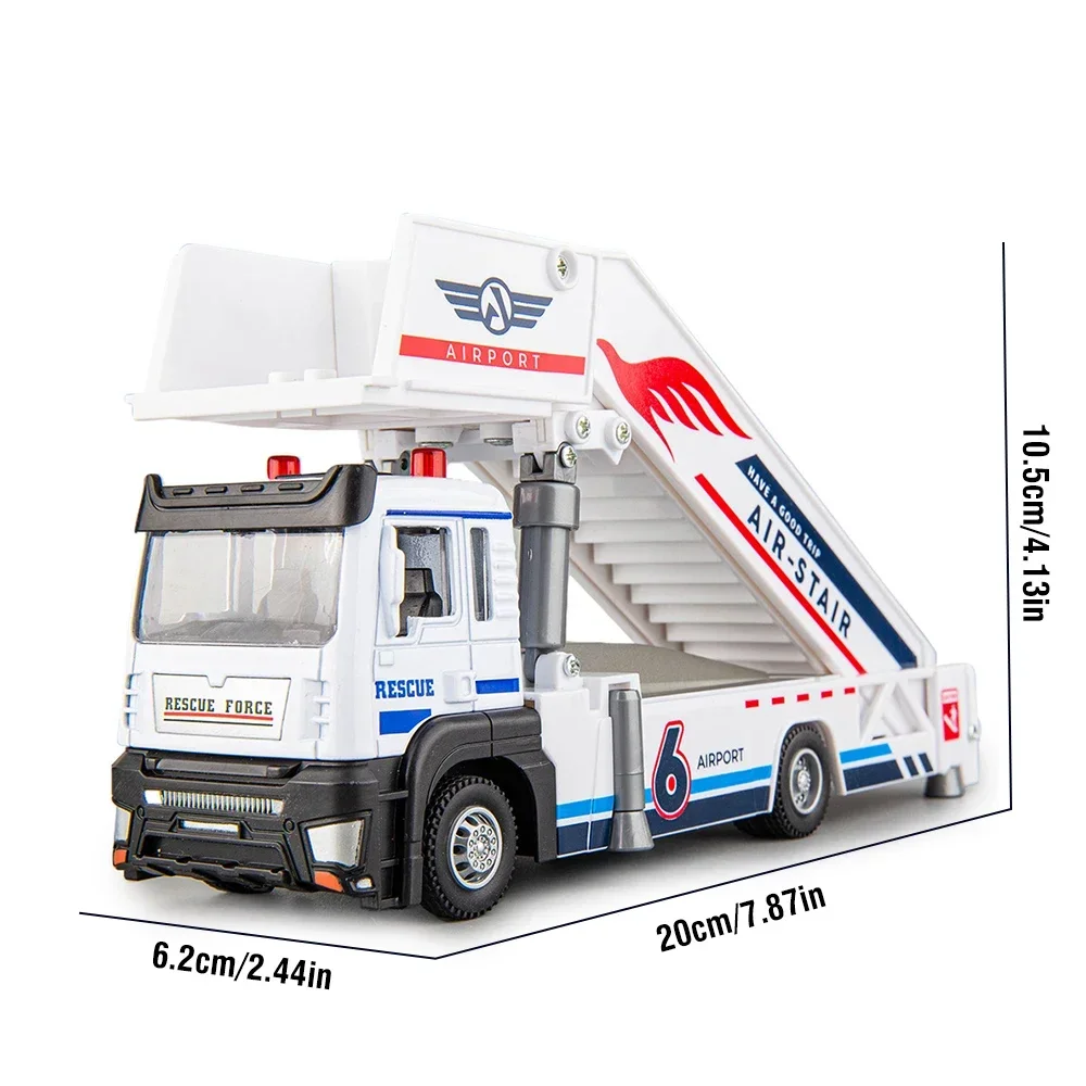 Alloy Truck Model 1/32 Diecast Boarding Trailer Trucsk with Light Moveble Engineering Car Tractor Toys for Boys Kids Gift