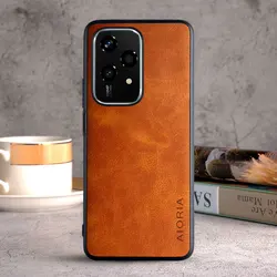 Luxury Vintage Leather Phone Case - Elegant Protective Cover for Honor 200 Lite Pro 5G (Orange)