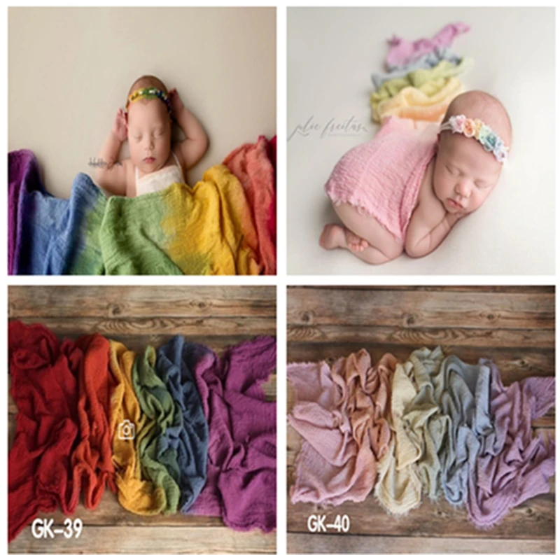 Dvotinst Newborn Baby Photography Props Rainbow Wrap Posing Wraps Blanket 50x260 for Studio Shooting Accessories Photo Props dvotinst newborn baby photography props wooden posing hanging swing fotografia accessories vintage studio shooting photo props