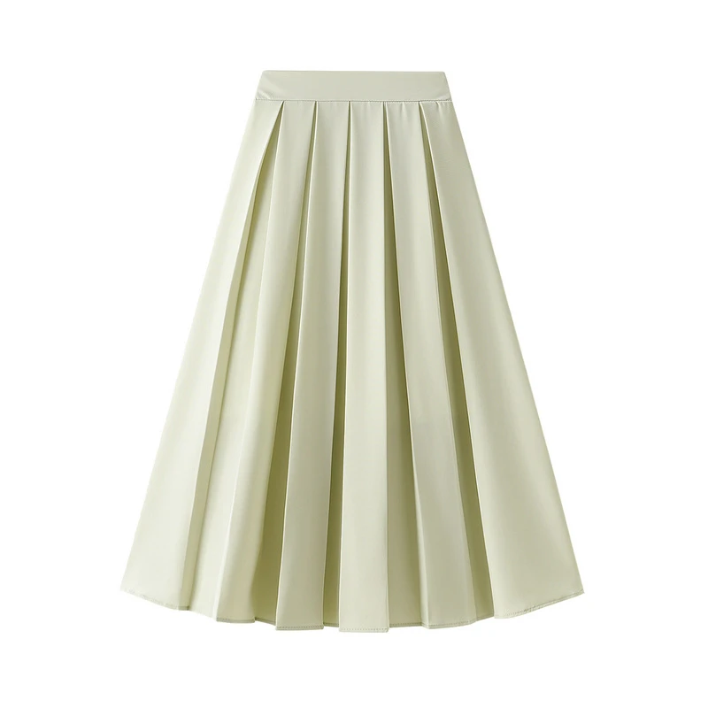 blue skirt 2022 Women High Waist Summer A-Line Skirt Solid Color Women Boho White Pleated Skirt Femme Faldas Jupe Saia black pencil skirt