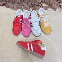 Chaussures Décontractées Sportives Basses Adidas pour Femme Printemps 2025 Nouveauté Rétro Américain en Cuir Dequn Polyvalentes Confortables Semelle en Caoutchouc 1