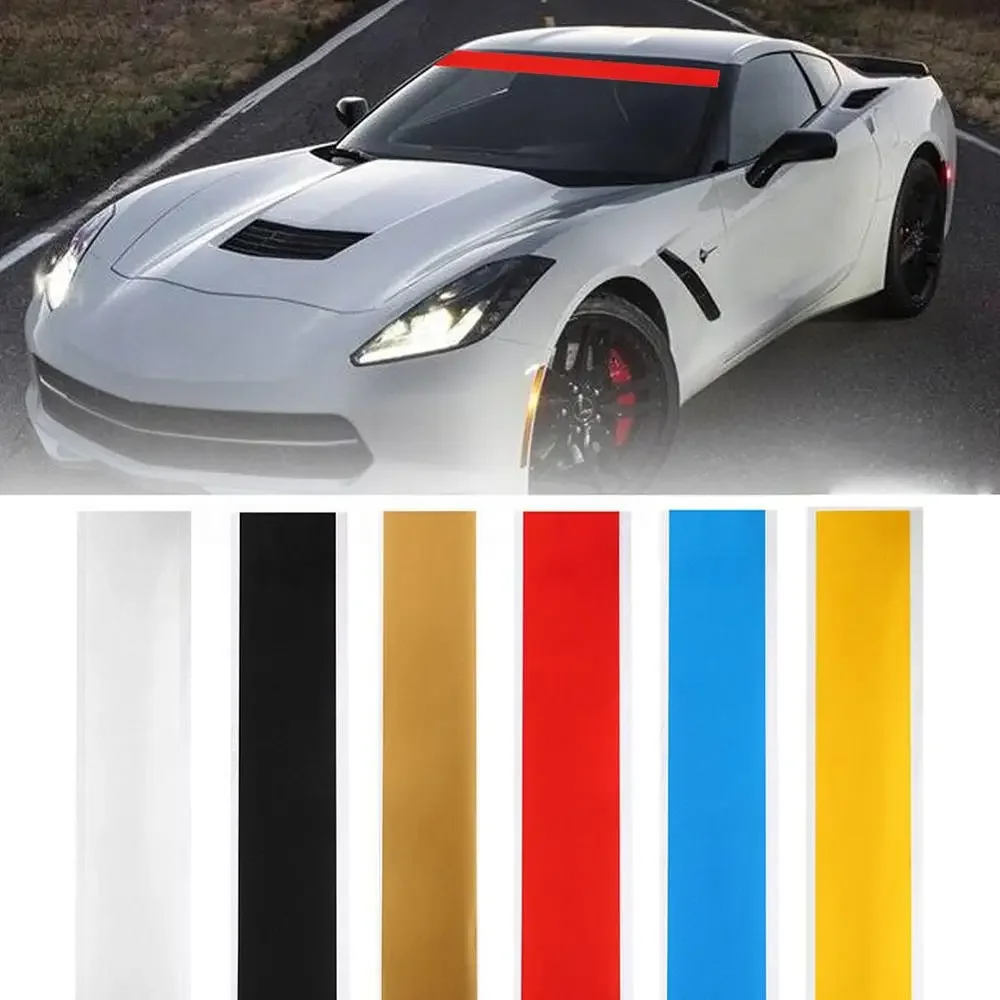 Auto Schwarz Matte Sonne Streifen Universal Auto Front View Sonnenschirm  Windschutzscheibe Sunstrip Aufkleber Decals 130x20cm Auto Zubehör -  AliExpress