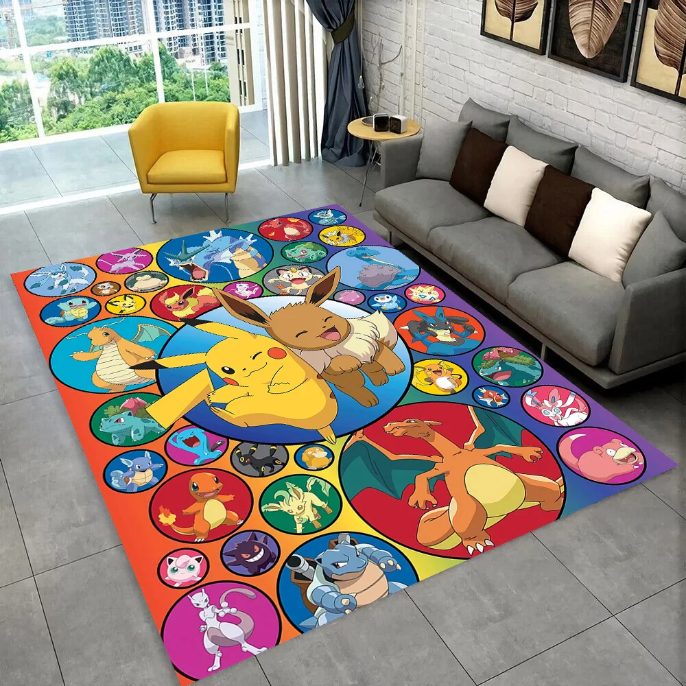 Floor Mat Plush Rug Decorative Carpet Silk Wool Rug Plush Carpet Non Slip Carpet Imitated Cashmere Carpet Kids Carpet 2025 New Cute Pikachu Pokemon Cartoon Gift Rug Carpet for Living Room Bedroom Decor Floor Mat Non-slip for Sofa Doormat Gift Kid