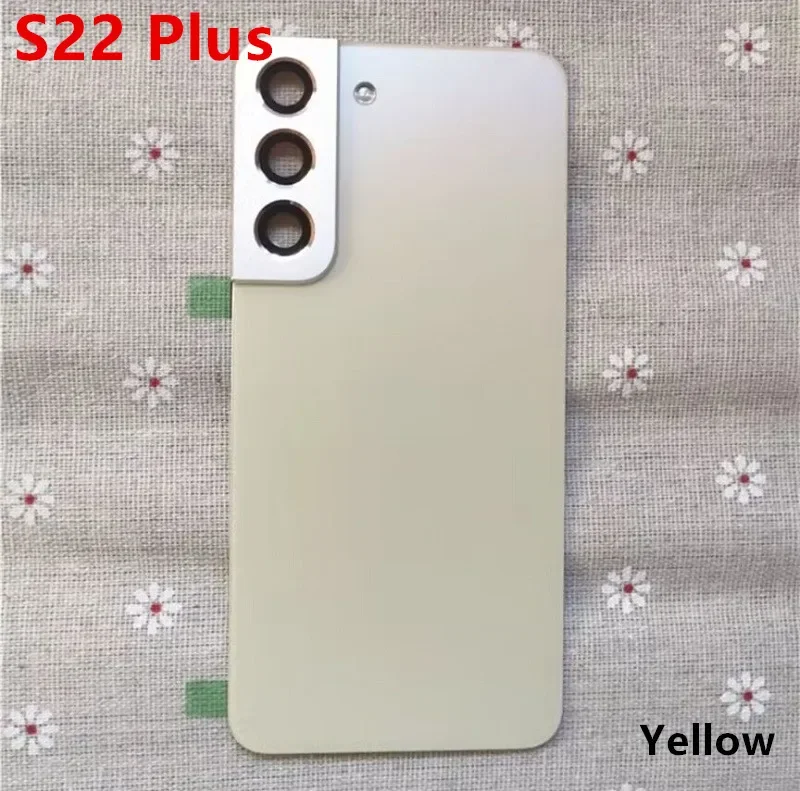 삼성 갤럭시 S22 플러스 S906 유리 배터리 뒷면 커버 수리용 S22Plus 하우징 도어 폰 후면 케이스 + 카메라 렌즈 교체