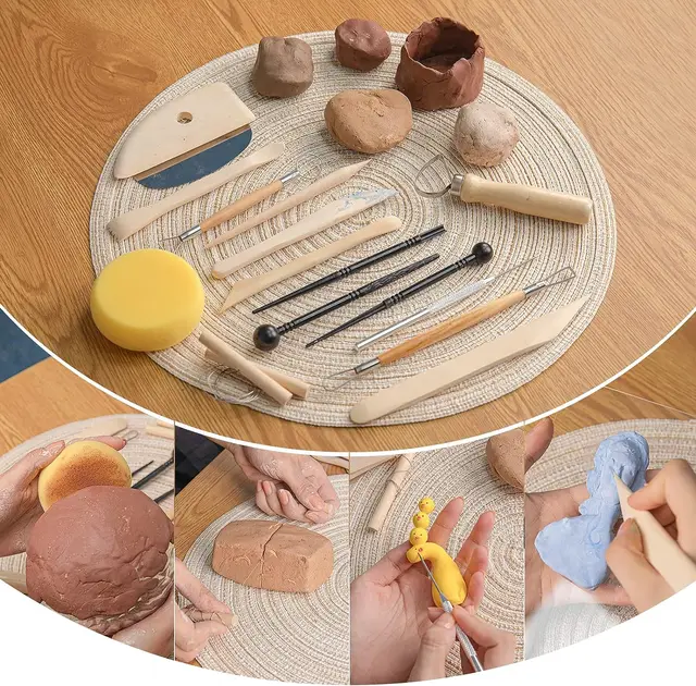 8 pièces/ensemble outils en argile bricolage outils de moulage de céramique couteau à bois ensemble d'outils de poterie Kits de sculpture en argile sculpture outils en céramique pratiques 6