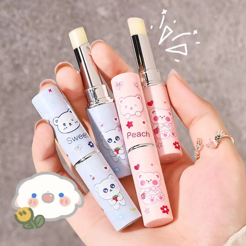 

Cute Lip Balm Strawberry Peach Lipstick Base Not Greasy Lip Oil Moisturizing Clear Lipgloss Alcohol Free Hydrating Lip Care