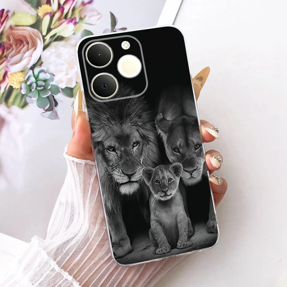 Luxury Lotus Painted Soft Silicone Case - Elegant Protective Cover