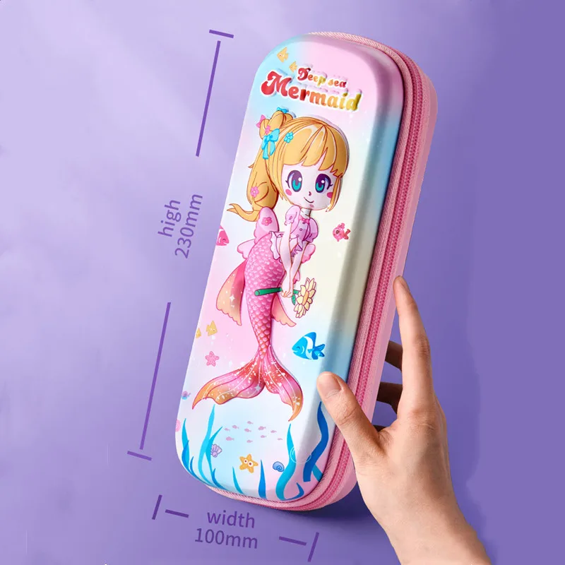 Kawaii 3D EVA Pencil Case cartoon three-dimensional mermaid stationery box student school supplies storage box kids gifts