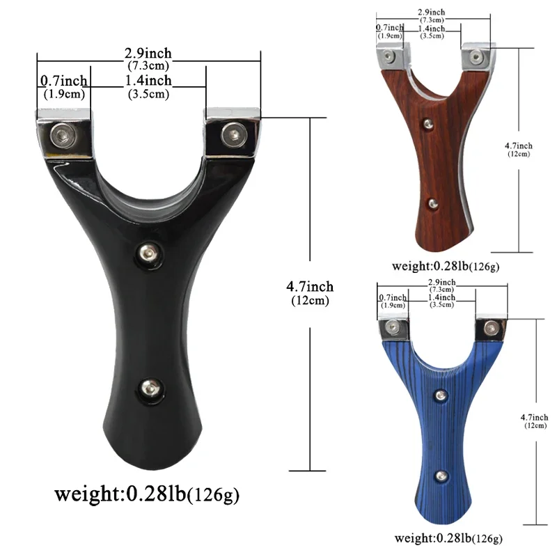 Portable Slingshot Resin + Alloy Slingshot Second-hand Flat Rubber Band Outdoor Hunting Sports Competition Toy Accessories
