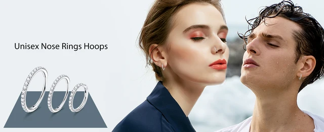 2 Anelli Naso In Acciaio Inox 316L Con CZ - 1,2mm Per Narice, Setto E Cartilagine, Argento - Foto 7