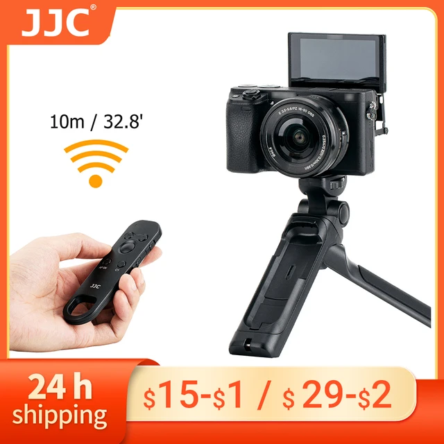 JJC Wireless Remote Shooting Grip Tripod Selfie for Sony A7M4 A7 IV A7M3  A7C A1 A6000 ZV1 ZVE10 Replaces Sony GP-VPT2BT RMT-P1BT