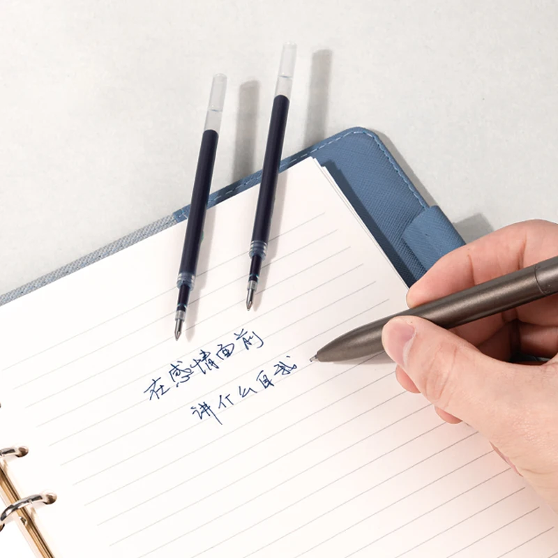 20 개/상자 개폐식 젤 펜 리필 0.5mm 블랙 블루 레드 컬러 잉크 교체 젤 잉크 펜 단일 가방 포장 편지지