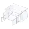 Clear High Medium Low Profile Set of 3 Acrylic Risers Display Stands Shelves 3