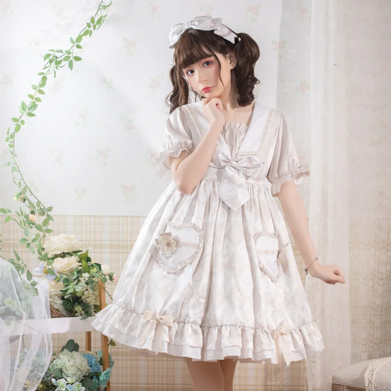 

Kawaii Lolita Dresses Women Jumper Skirt Girls Miads Princess Sweet Summer Dress Japanese Harajuku Cute Cosplay Costume Dress