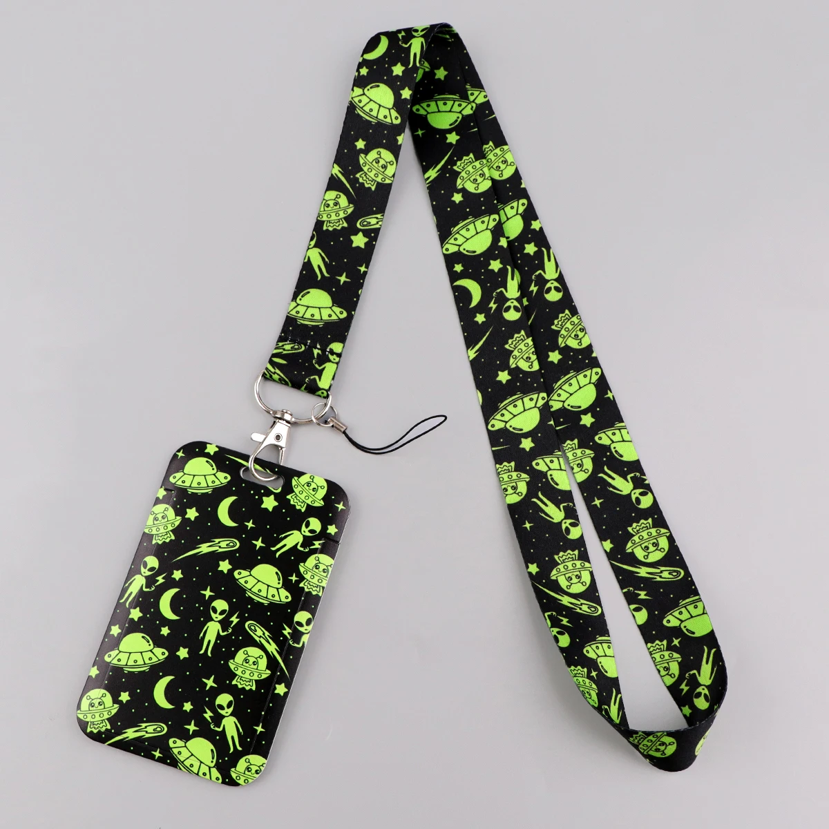 Ausweishalter mit Cartoon-Tieren, lustiges Alien-Lanyards, Türkartenetui, hängendes Seil, Umhängeband, Schlüsselanhänger, Visitenkarten-Geschenk – Detail 5