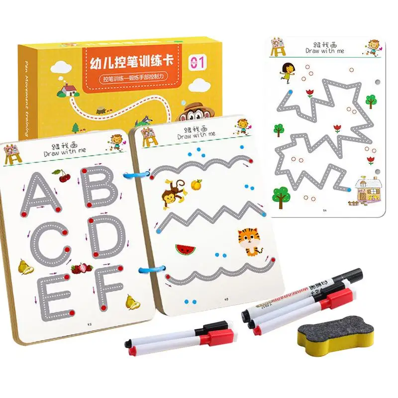 

Toddler Letter Tracing Book Scribble Smart Workbook MagicalTracing Workbook Reusable Calligraphy Toddler Montessori Drawing Toy