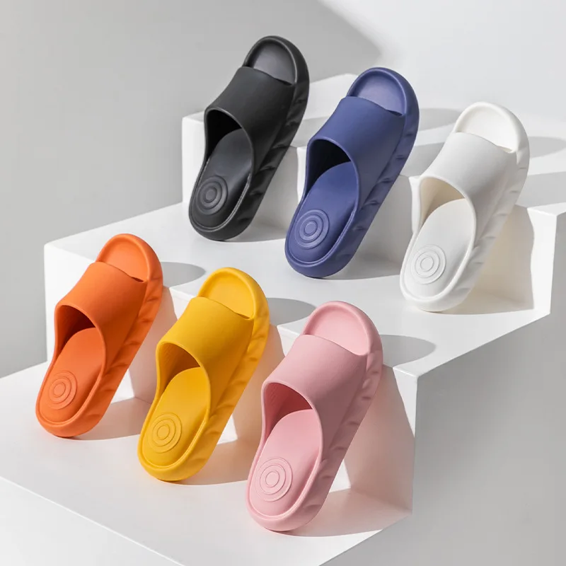 New  Summer Men Women  Slippers Bath Thick Platform Non-Slip Home Soft  Flip Flops Beach Sandals Ladies Slides Indoor Outdoor