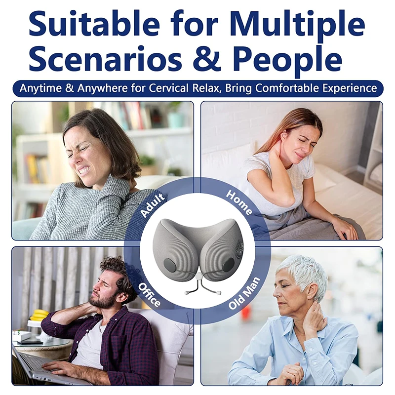 Description Picture 2 of itemNew Protable U-shaped Memory Foam Pillow for Neck Protection Cervical Support Nap Pillow Ergonomic Massage Travel Pillows Adult