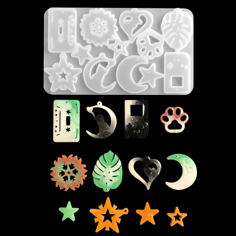 

3D Cute Ear Studs Silicone Mold DIY Mini Heart Shaped Animal Ear Stud Decoration Mold UV Epoxy Resin Craft Jewelry Making Tools