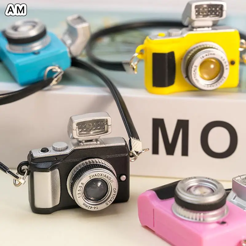 

1Pc Dollhouse Miniature Simulation Camera Doll Toys Dolls With LED Light Shutter Sound House Accessories For Dollhouse Decor