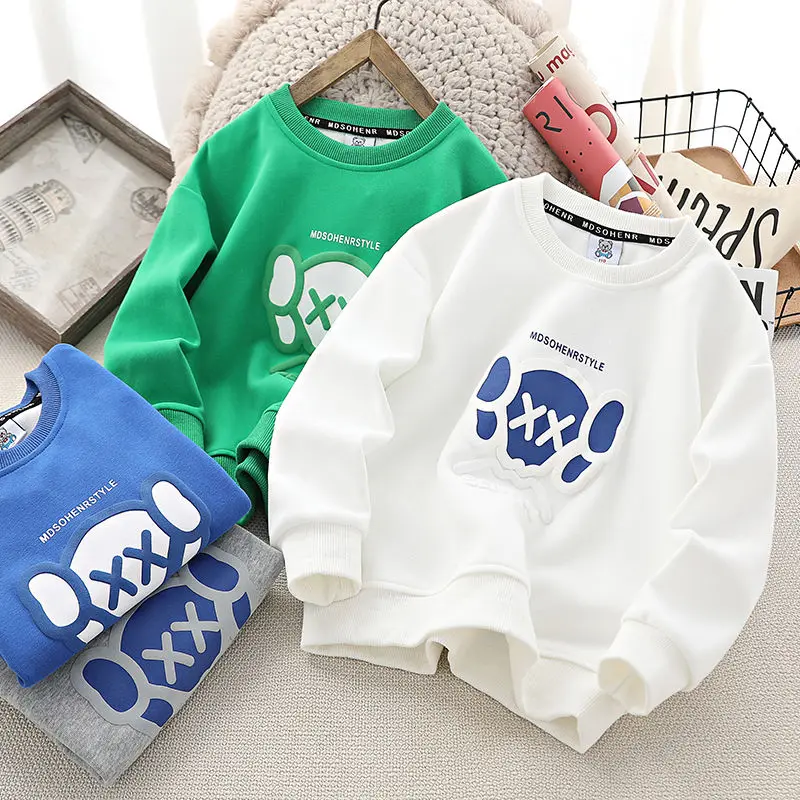 

Sweater Children's Men's Spring and Autumn 2022 Autumn New Boys' Shirt Middle and Big Children Trendy Clothes Long Sleeve