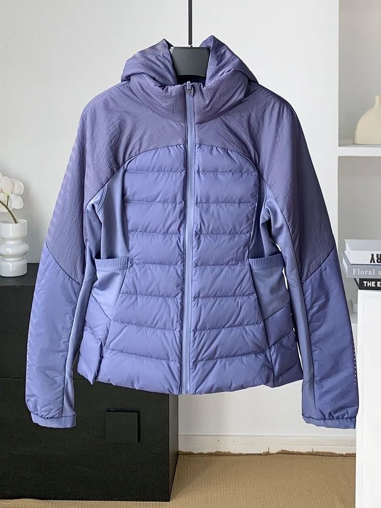 Golf fleece velvet warm coat for women outdoor sports stand collar hooded jackets female long sleeve windproof windbreaker