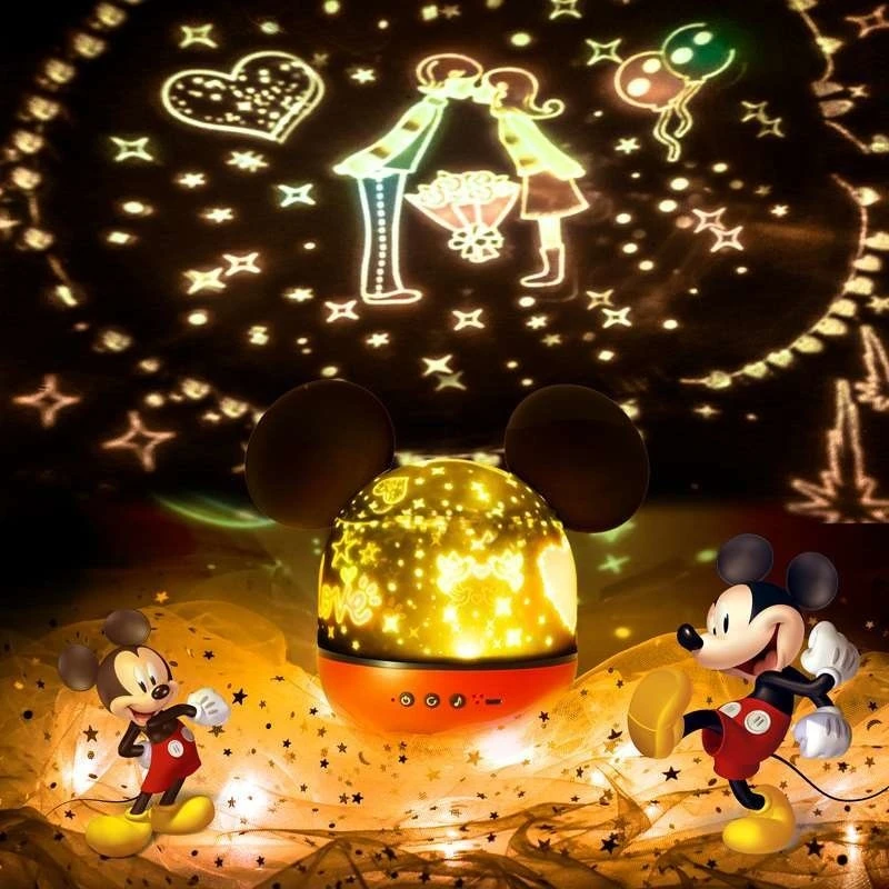 Disney Star Projection Lamp Mickey Minnie Remote Control Rotating Atmosphere Small Night Lamp Bedroom Children S Birthday Gifts Aliexpress