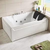 Whirlpool Bathtub Massage Rectangular Water Jet Niche Soaking SPA Double Ended 72 X 48 Inch Independent Bathtub Bathroom Fixture 1