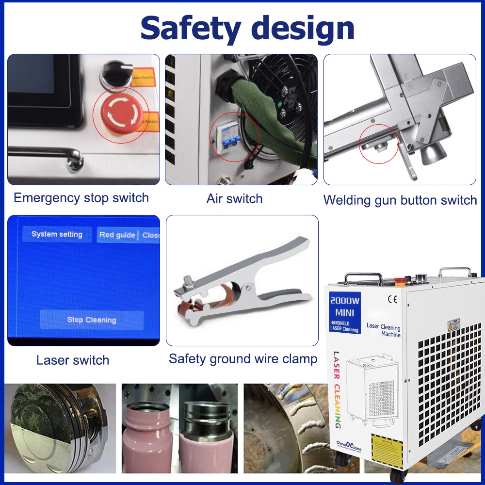 1500W Fiber Laser Cleaning Machine Industrial Cleaner for Rust Remove Oil Paint Clean Width 300MM Relfar Double Pendulum Head — view 2