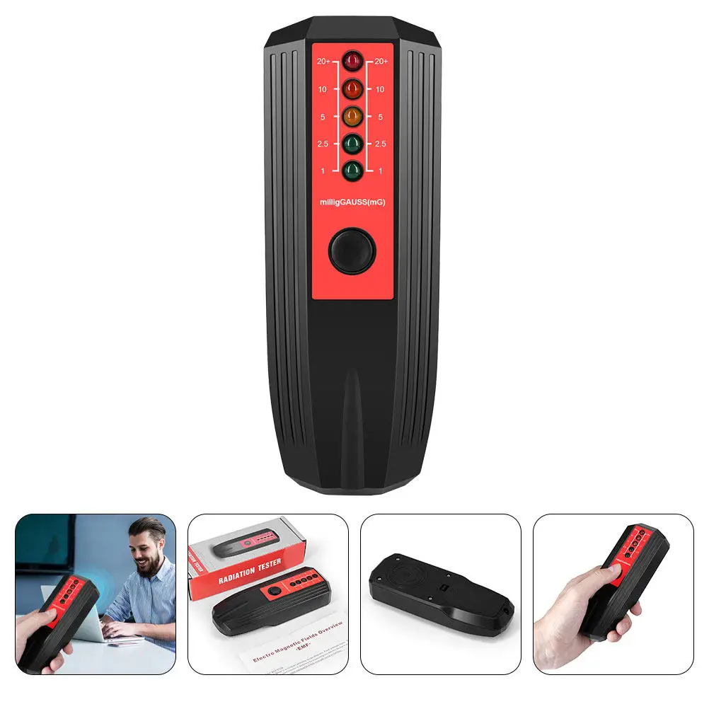 EMF 미터 방사선 측정기 프리미엄 ABS 소재 가우스 미터 LED 표시기 광범위 측정