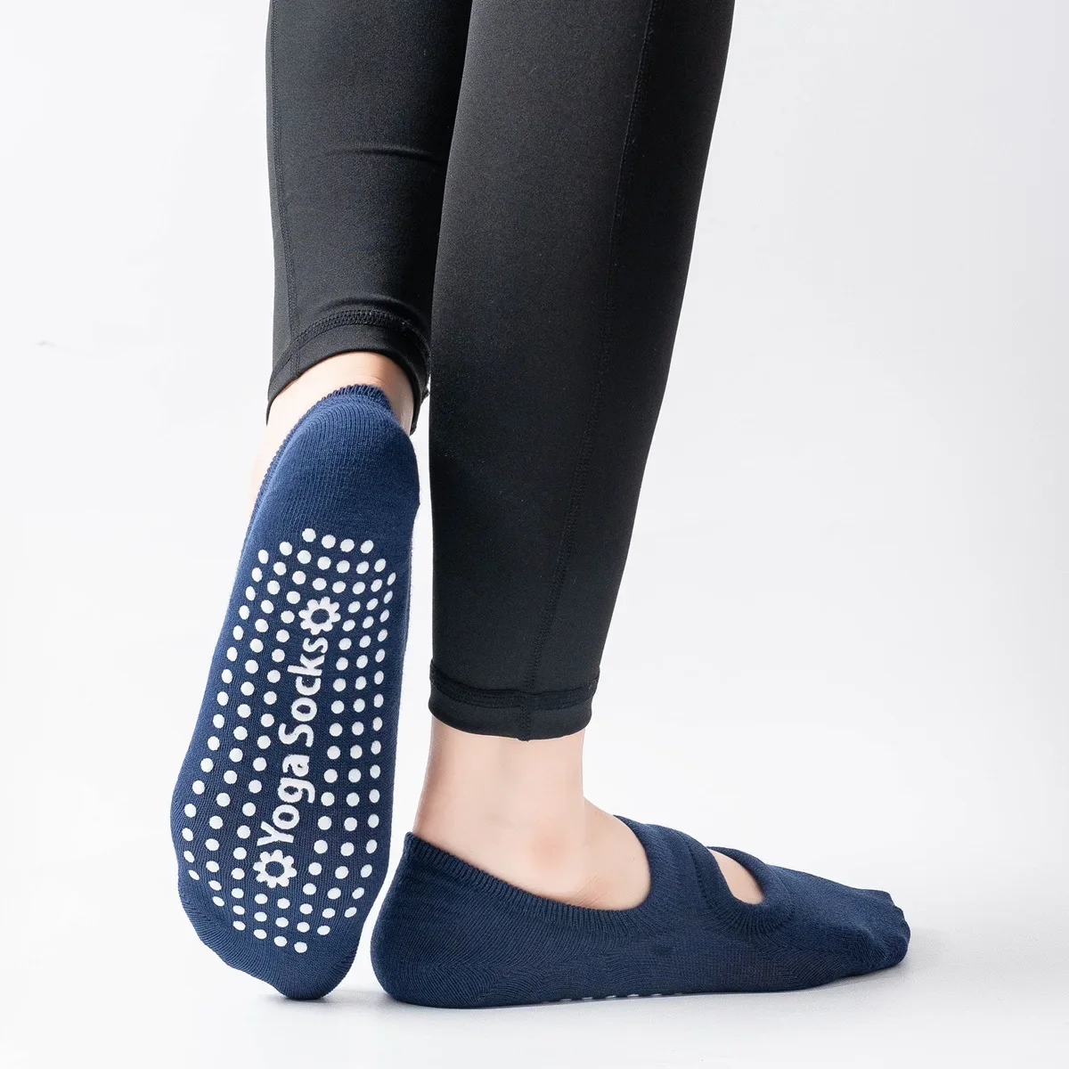 Silicone Non-slip Yoga Socks Women Large Size Backless Breathable Sports Socks Solid Color Cotton Invisible Floor Pilates yoga socks