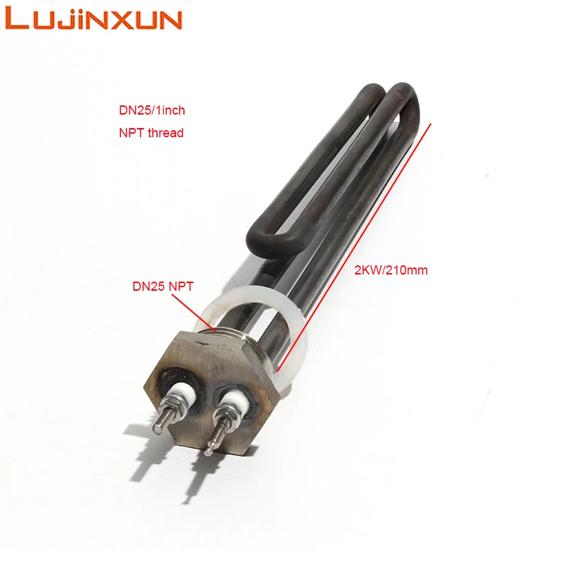 Dn25/1 Inch Bsp Threaded Solar Water Heating Heater Element Green Oil 304ss  Tube + 304ss Thread With Nut 1kw/2kw/3kw/4kw - Electric Water Heater Parts  - AliExpress
