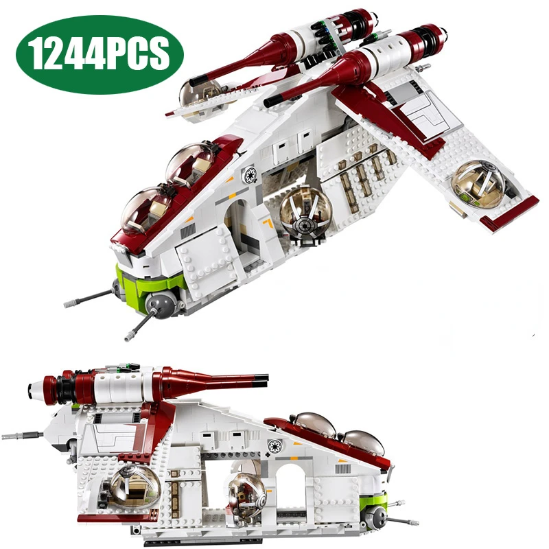 

1228pcs In Stock Plan Republiic Dropshipi Gunship Building Blocks Bricks 75021 DIY Toys For Children Birthday Christmas Gift